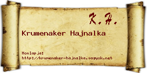 Krumenaker Hajnalka névjegykártya